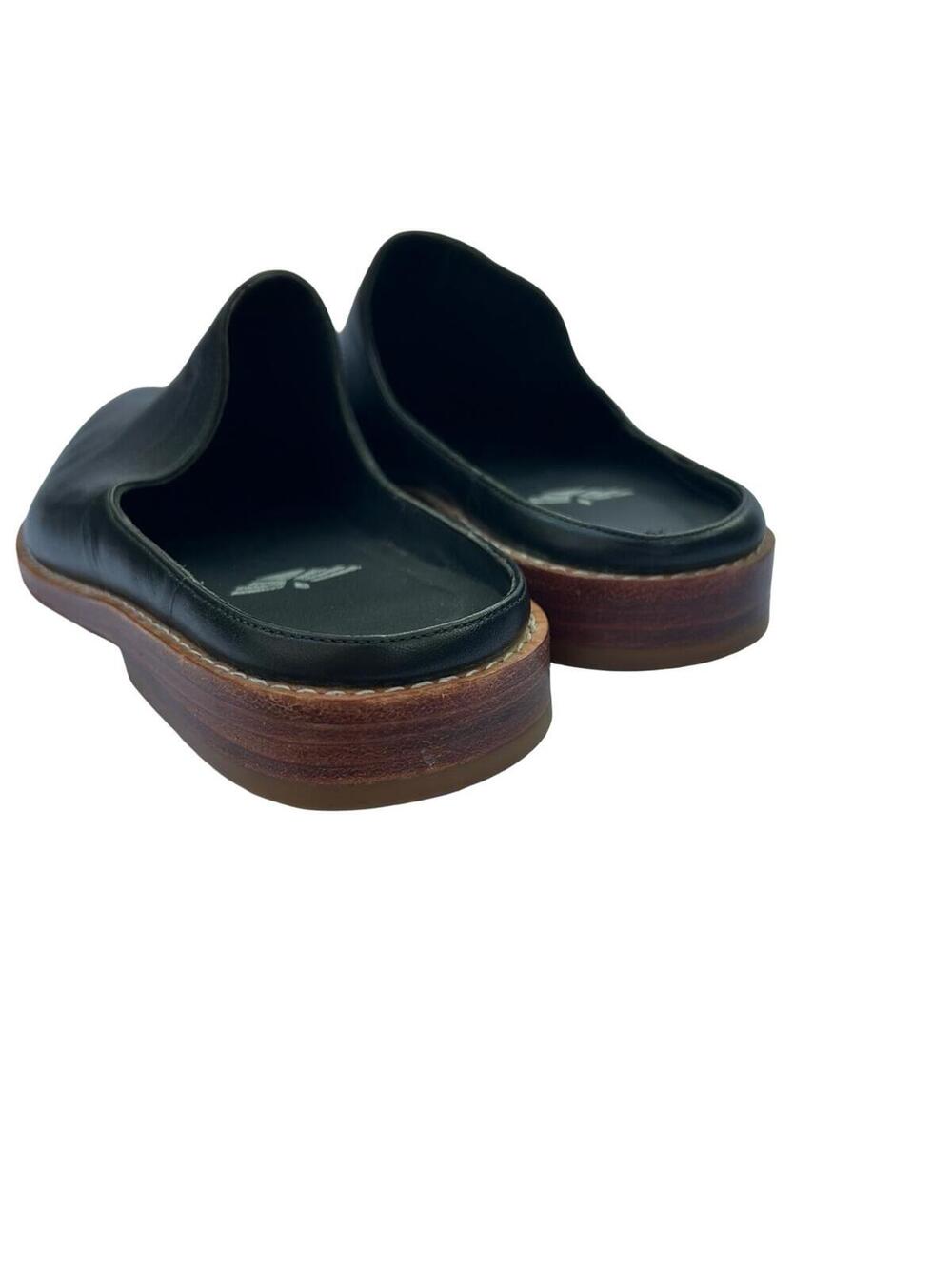 Black Leather Pointed Toe Mule Flats Made in Peru Vero Cuero Womens 37‎ - Picture 5 of 9